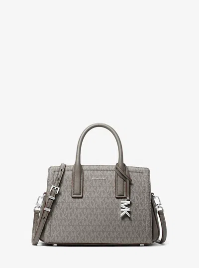 Michael Michael Kors Michael Kors Laila Small Signature Logo Satchel In Brown