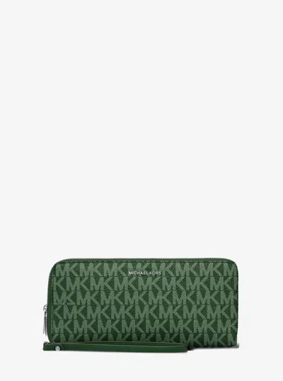 Michael Michael Kors Michael Kors Large Logo Continental Wallet In Green