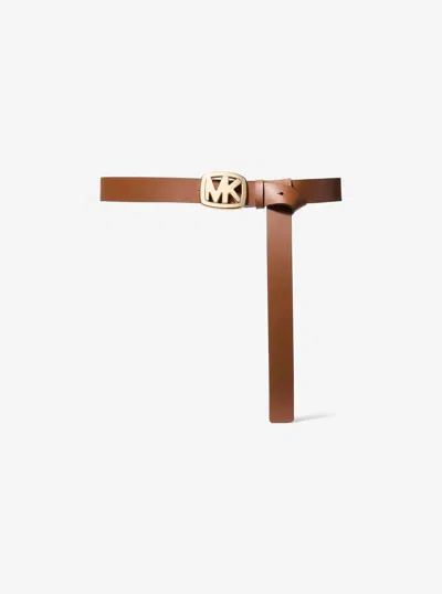 Michael Michael Kors Michael Kors Logo Leather Belt In Brown