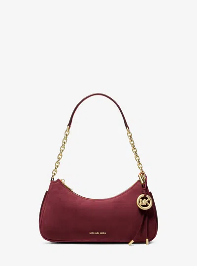 Michael Michael Kors Michael Kors Nolita Medium Nubuck Chain Pochette In Red