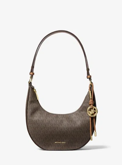 Michael Michael Kors Michael Kors Nolita Small Signature Logo Convertible Pochette In Brown