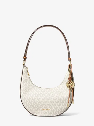 Michael Michael Kors Michael Kors Nolita Small Signature Logo Convertible Pochette In Natural