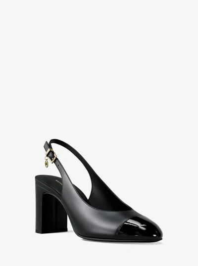 Michael Michael Kors Michael Kors Piper Flex Leather Slingback Pump In Black