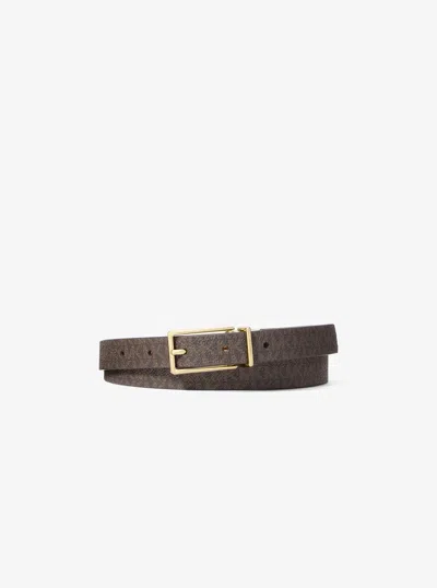 Michael Michael Kors Michael Kors Reversible Signature Logo And Leather Belt In Brown
