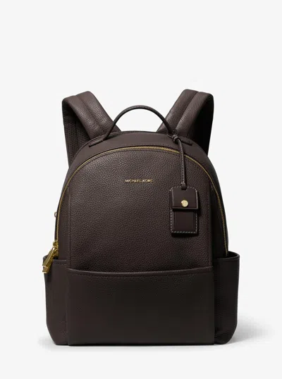 Michael Michael Kors Michael Kors Sable Medium Pebbled Leather Backpack In Brown