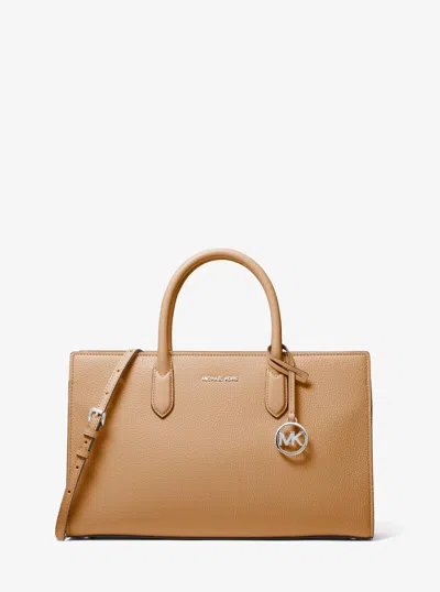 Michael Michael Kors Michael Kors Scarlett Medium Textured Satchel In Brown