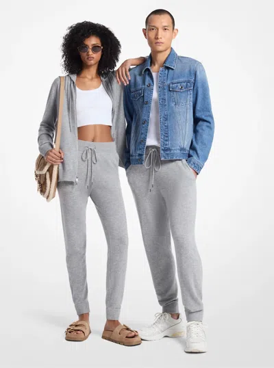 Michael Michael Kors Michael Kors Wool And Cashmere Blend Joggers In Grey In Gray