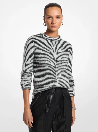 Michael Michael Kors Michael Kors Zebra Knit Sweater In Black