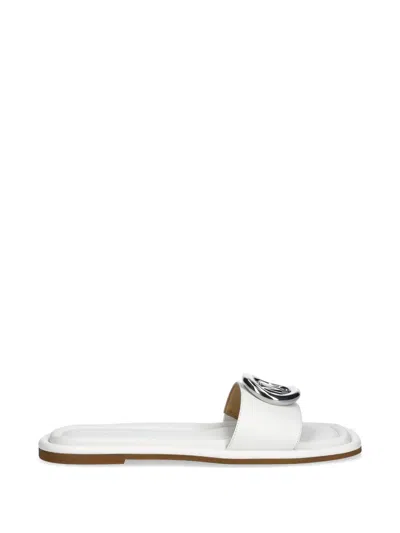 Michael Michael Kors Milan Logo-plaque Flat Sandals In Neutral