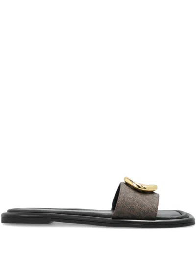 Michael Michael Kors Milan Signature Sandals In Black