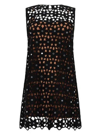 Michael Michael Kors Mini Abito In Crochet In Black