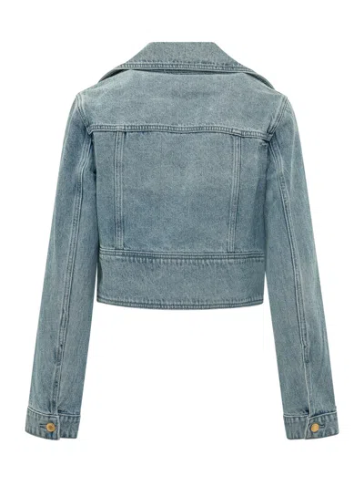 Michael Michael Kors Mini Button-up Jacket With Pockets In Blue