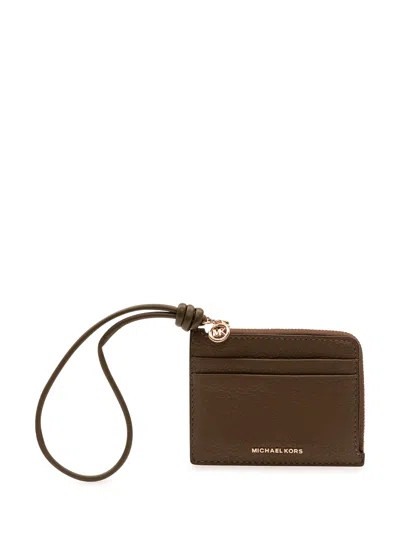 Michael Michael Kors Mini Card Case Wristlet In Loden
