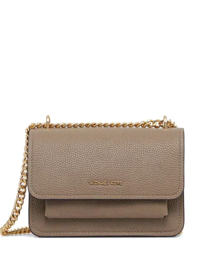 Michael Michael Kors Mini Claire Grained-leather Shoulder Bag In Brown