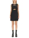 Michael Michael Kors Cut-out Waist Mini Dress With Flared Skirt