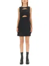 Michael Michael Kors Cut-out Waist Mini Dress With Flared Skirt In Black