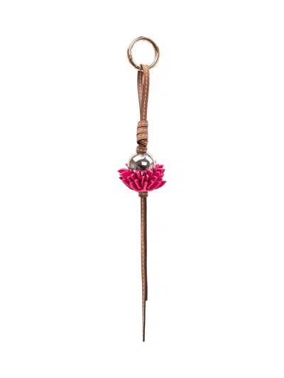 Michael Michael Kors Mini Floral Charm Bag With Ring And Keychain In Raspberry