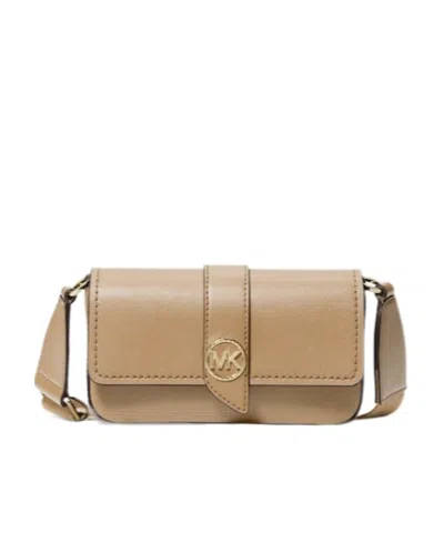 Michael Michael Kors Mini Greenwich Leather Crossbody Bag In Nude