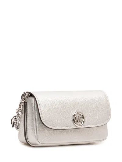 Michael Michael Kors Mini Shoulder Bag With Chain Detail In Silver