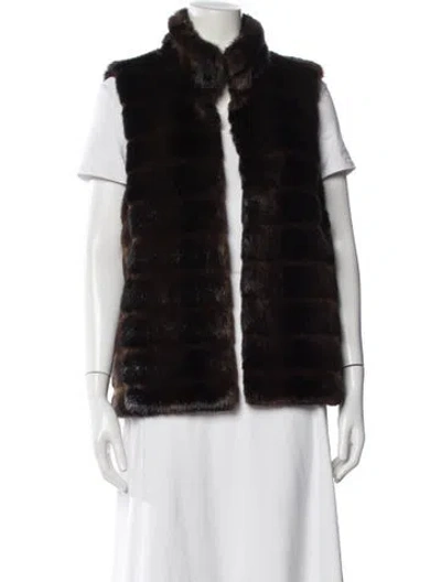 Pre-owned Michael Michael Kors Mink Vest In Brown