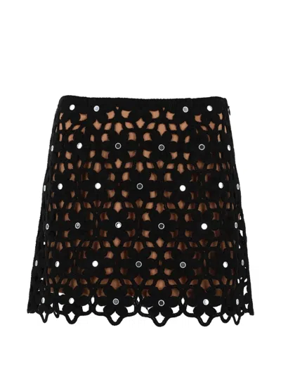 Michael Michael Kors Michael By Michael Kors Gonna Crochet Con Motivo Floreale In Black