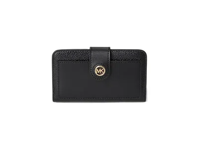 Michael Michael Kors Mk Charm Medium Tab Pocket Bifold Wallet Handbags Black: One Size