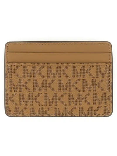 Michael Michael Kors Mk Pattern Wallet In Brown