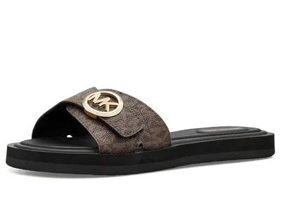 Michael Michael Kors Mk Pool Slides In Brown