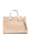 Michael Michael Kors Large Gigi Jacquard Empire Logo Tote Bag In Sand