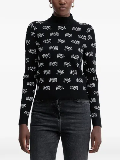 Michael Michael Kors Mock-neck Sweater In Black