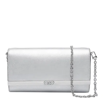 Michael Michael Kors Mona Clutch In Silver