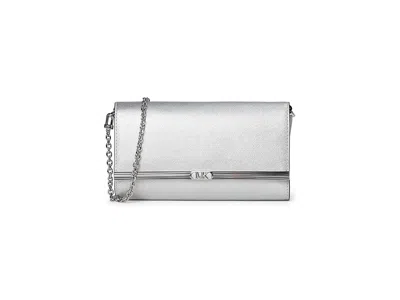 Michael Michael Kors Mona Large East/west Clutch Clutch Handbags Silver: One Size
