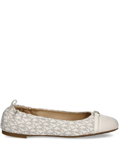 Michael Michael Kors Monogram Ballet Flats In Neutrals