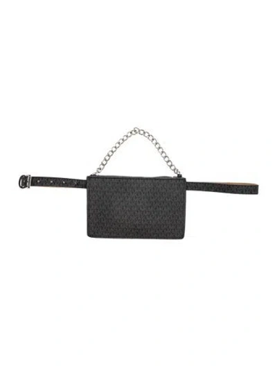 Pre-owned Michael Michael Kors Monogram Belt Bag In Black