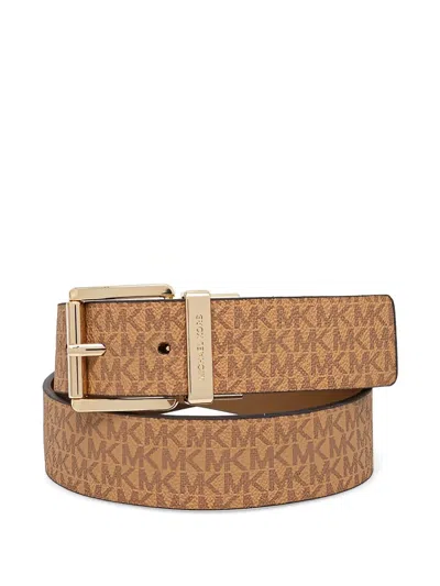 Michael Michael Kors Monogram Buckle Belt In Brown