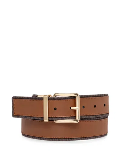 Michael Michael Kors Monogram Buckle Belt In Brown