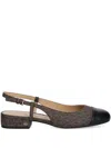 Michael Michael Kors Monogram Cap-toe Slingback Pumps In Black