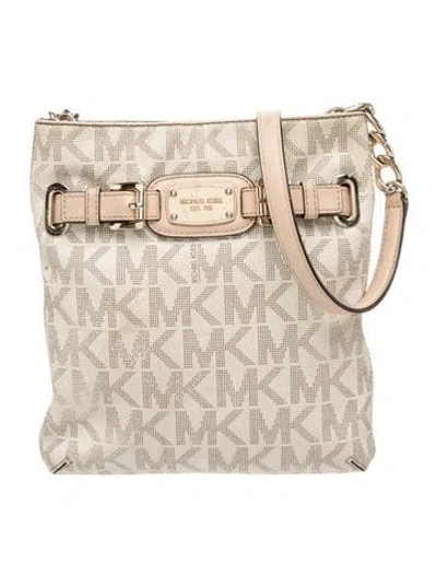 Pre-owned Michael Michael Kors Monogram Clutch In Neutral