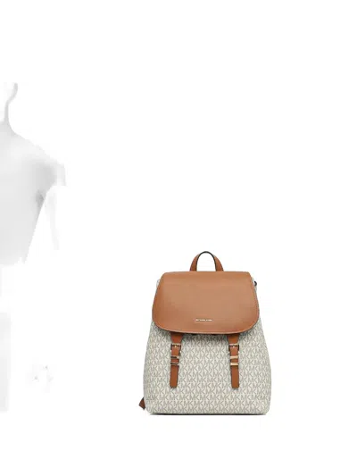 Michael Michael Kors Monogram Flap Backpack In Neutral