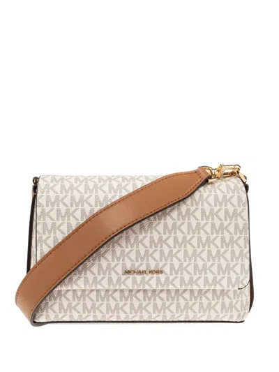 Michael Michael Kors Monogram Flap Shoulder Bag In White
