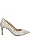 Michael Michael Kors Monogram Heeled Pumps In Gray