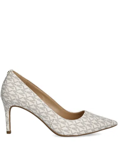 Michael Michael Kors Monogram Heeled Pumps In Neutral