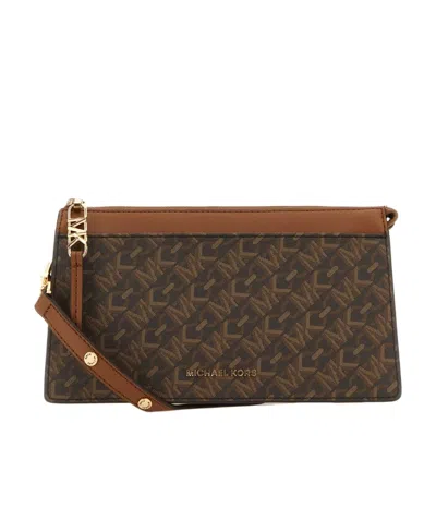 Michael Michael Kors Monogram-jacquard Crossbody Bag In Green