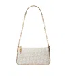 Michael Michael Kors Monogram-jacquard Leather Shoulder Bag In White