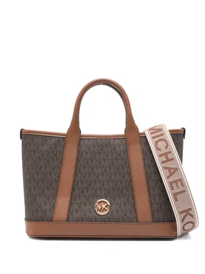 Michael Michael Kors Monogram Logo-motif Tote Bag In Brown