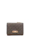 Michael Michael Kors Monogram Logo-patch Wallet In Braun