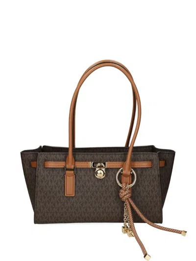 Michael Michael Kors Monogram Logo-plaque Tote Bag In Brown
