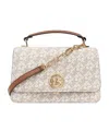 Michael Michael Kors Monogram Logo-plaque Tote Bag In Nude