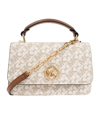 Michael Michael Kors Monogram Logo-plaque Tote Bag In Nude