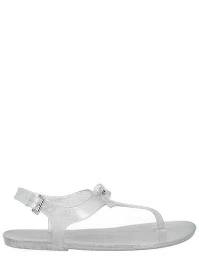 Michael Michael Kors Monogram Logo Sandal In Silver